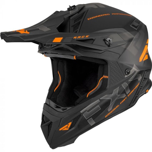 FXR Helium Race Div Hjälm, Snabbspänne 23 Black/Orange