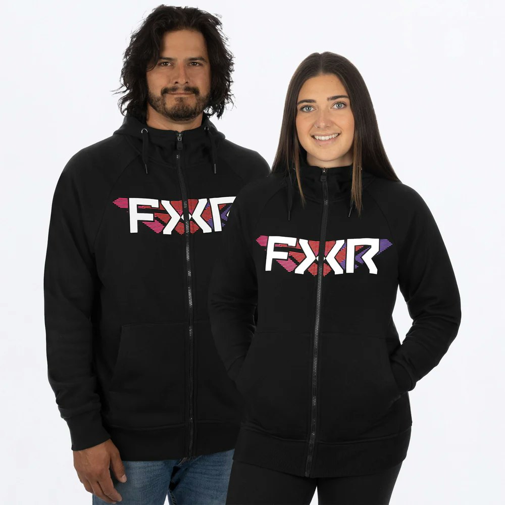 FXR Split Hoodie 23 Black/Neon Fushion