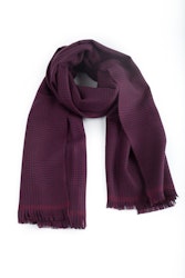 Glencheck Wool Scarf - Burgundy/Navy Blue