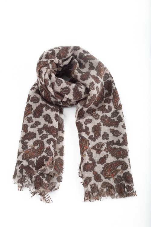Thin Cashmere Paisley - Beige/Brown/Rust