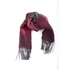 Plaid Wool Scarf - Burgundy/Grey