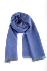 Herringbone Wool Scarf - Light Blue