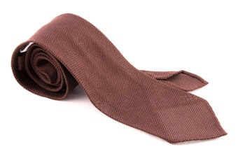 Solid Silk Grenadine Fina Tie - Untipped - Brown