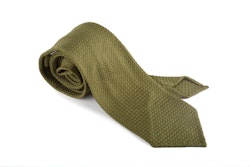 Solid Silk Grenadine Grossa Tie - Untipped - Olive Green