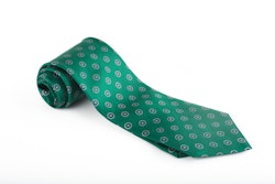 Floral Printed Silk Tie - Green/Light Blue/White