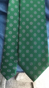 Floral Printed Silk Tie - Green/Light Blue/White