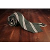 Regimental Shantung Tie - Untipped - Green/White