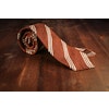 Regimental Shantung Tie - Untipped - Brown/White