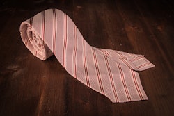 Regimental Silk Grenadine Tie - Untipped - Pink/White/Red