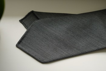 Herringbone Light Wool Tie - Untipped - Grey