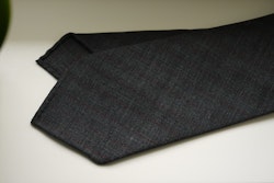 Regimental Light Wool Tie - Untipped - Dark Grey/Burgundy