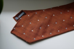 Floral Wool Tie - Untipped - Orange/White/Light Blue