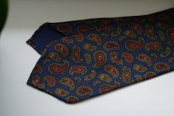 Paisley Ancient Madder Silk Tie - Untipped - Navy Blue/Green/Burgundy/Rust