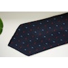 Micro Printed Silk Tie - Untipped - Navy Blue/Light Blue/Red