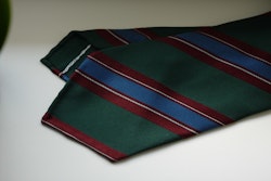 Regimental Silk Tie - Untipped - Green/Burgundy/Light Blue