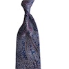 Paisley Silk Tie - Untipped - Navy Blue/Burgundy/Grey