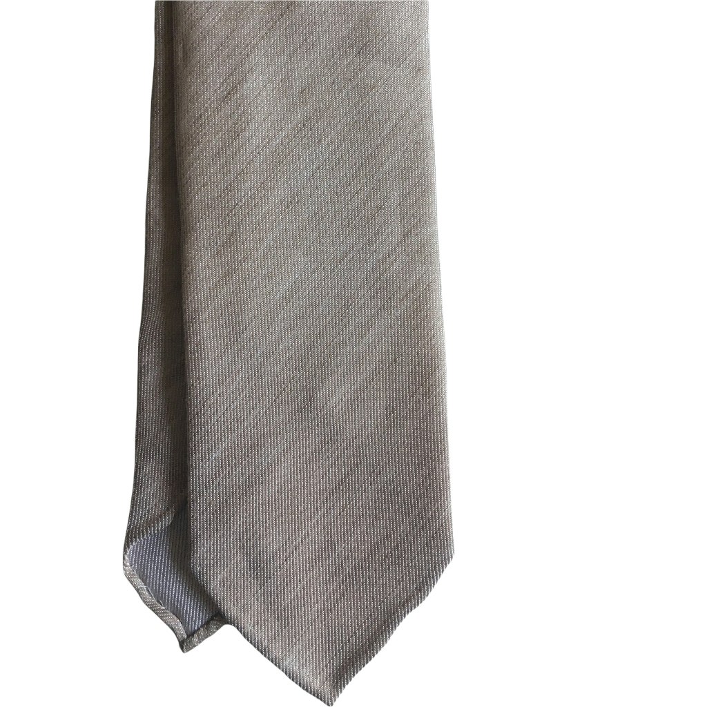 Melange Silk Tie - Untipped - Beige