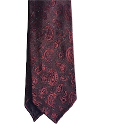 Paisley Donegal Silk/Wool Tie - Untipped - Burgundy