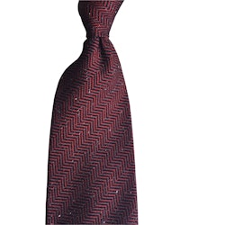 Herringbone Donegal Silk/Wool Tie - Untipped - Burgundy