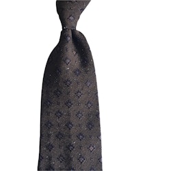 Floral Donegal Silk/Wool Tie - Untipped - Brown
