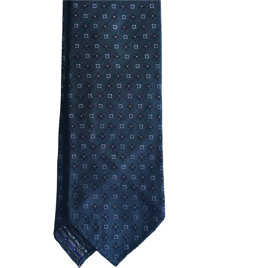 Floral Silk Tie - Untipped - Grey/Brown/Beige