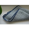 Polka Dot Wool Pocket Square - Light Grey/White/Navy Blue