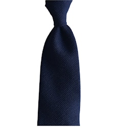 Solid Wool Grenadine Tie - Untipped - Navy Blue