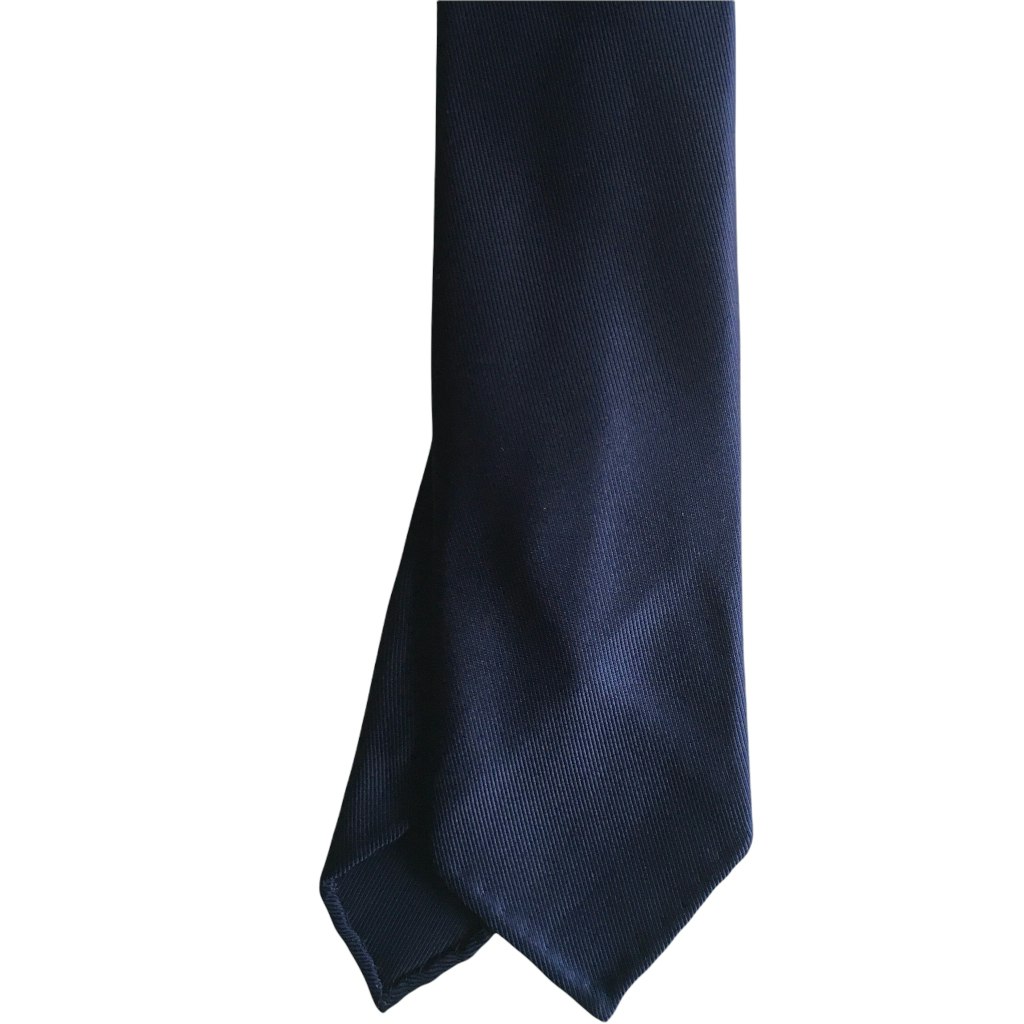 Solid 50 oz Silk Tie - Untipped -  Navy Blue