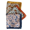 Floral Silk Pocket Square - Navy Blue/White/Light Blue