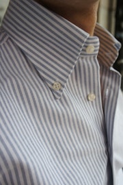 Kopia Randig Oxfordskjorta Button Down - Marinblå/Vit