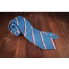Regimental Shantung Grenadine Tie - Untipped - Cobolt Blue/Red/White