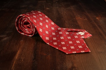 Medallion Vintage Silk Tie - Burgundy/Pink