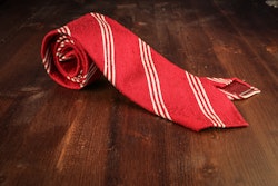 Regimental Shantung Tie - Untipped - Red/White