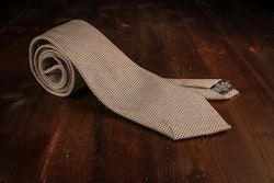 Textured Cotton Tie - Brown