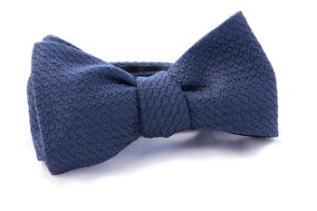 Solid Grenadine Grossa Bow Tie - Navy Blue