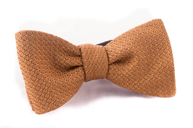 Solid Grenadine Grossa Bow Tie - Mustard