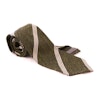 Regimental Shantung Grenadine Tie - Olive Green/White