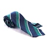 Regimental Shantung Tie - Untipped - Green/Navy Blue/White