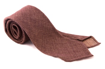 Solid Wool/Linen Tie - Untipped - Brown/Bronze