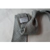 Houndstooth Wool Untipped Tie - Beige/Brown/Turqouise