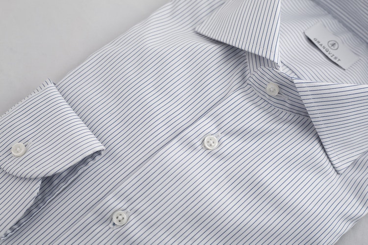 Bengal Stripe Shirt - White/Navy Blue