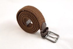 Waxed stretch belt - Brown