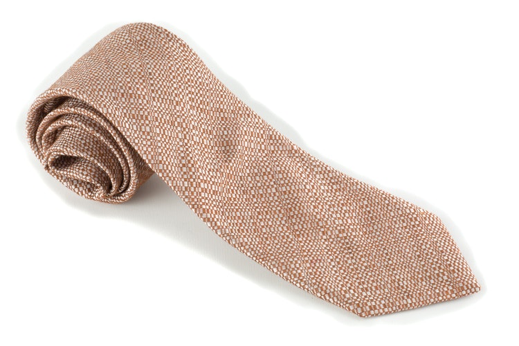 Solid Cotton Tie - Caramel