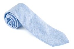 Solid Cotton Tie - Light Blue