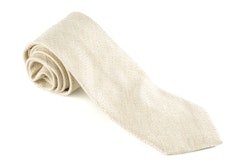 Solid Cotton Tie - Beige