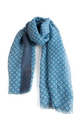 Scarf Floral - Aqua/Navy Blue/White