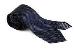 Pindot Silk Tie - Untipped - Navy Blue/White
