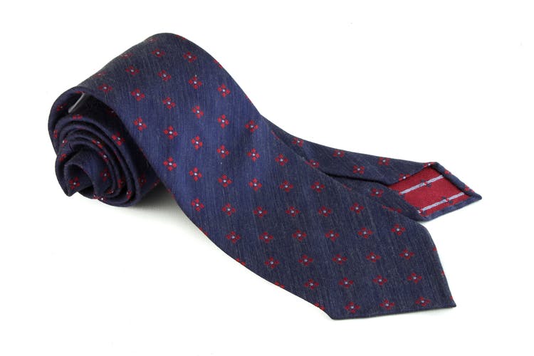 Silk Floral Untipped - Navy Blue/Red