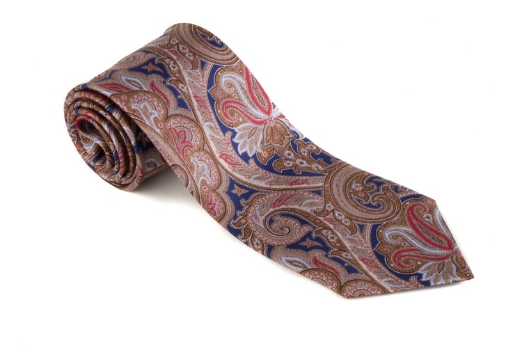 Printed Paisley - Navy Blue/Beige/Red/Light Blue