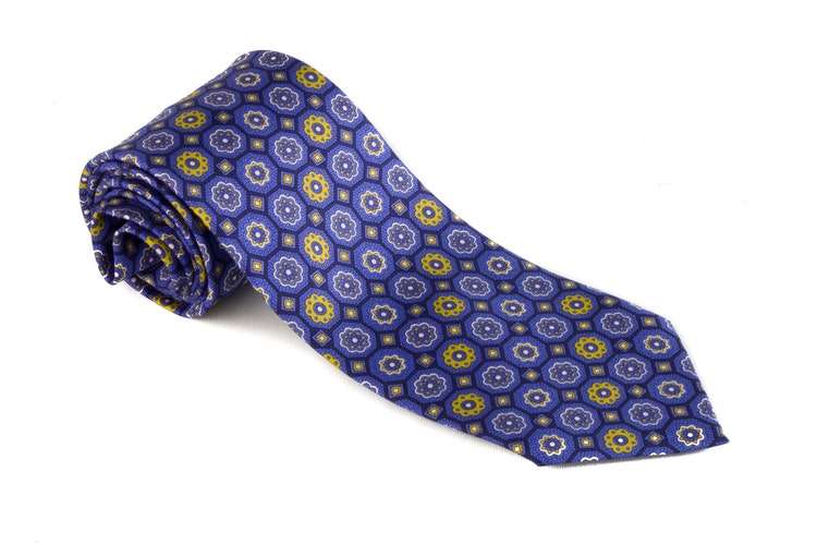 Printed Floral - Navy Blue/Light Blue/Yellow/White